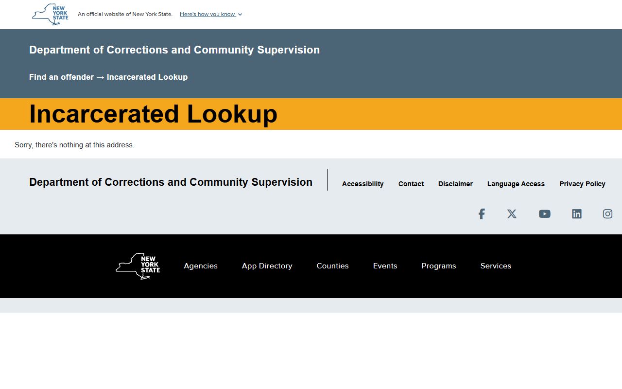 Washington County inmate population DOCCS state prison lookup