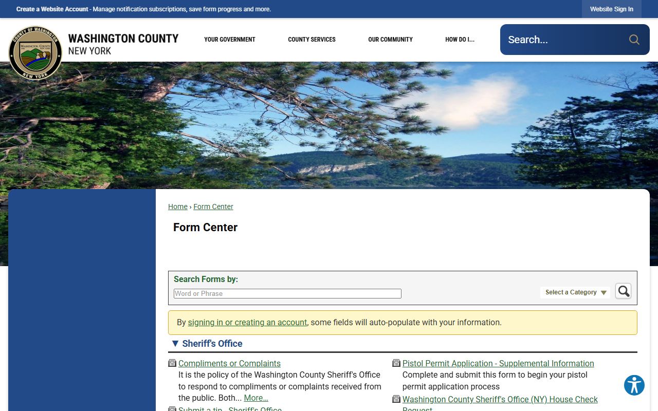 Washington County inmate records Sheriff online forms and records contact path